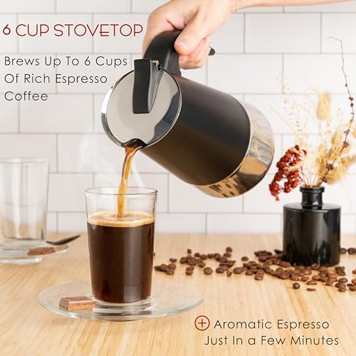 6 Cup Greca Moka Pot (6 Espresso Cups)
