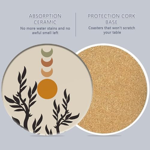 Drink Coasters Set of 6 with Holder