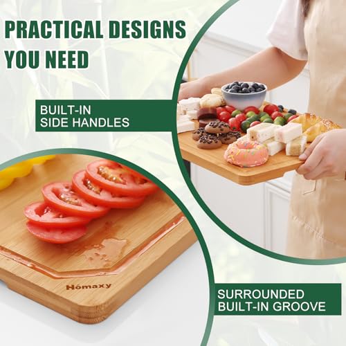 Organic Bamboo Cutting Boards Set for Kitchen Set of 3 (3 Count)