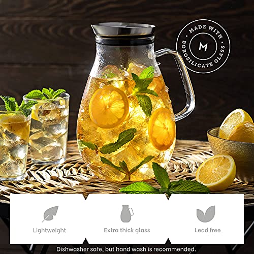 84 OZ Glass Pitcher With Stainless Steel Lid
