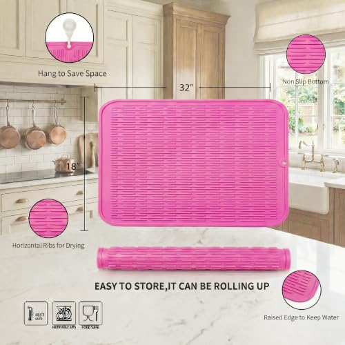 Silicone Dish Drying Mat for Multiple Usage