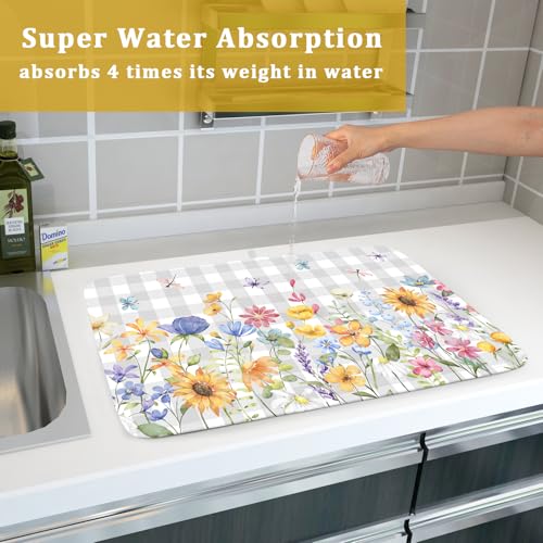 Spring Floral Dish Drying Mat