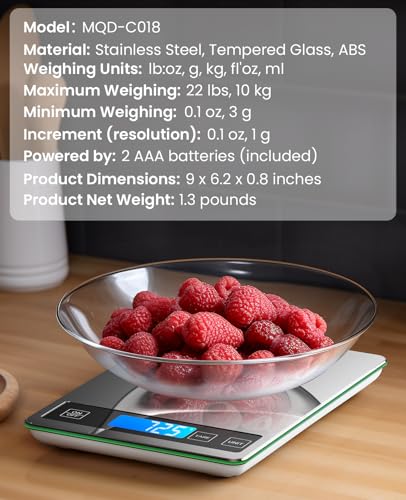 Digital Kitchen Food Scale 22lb for Cooking Baking