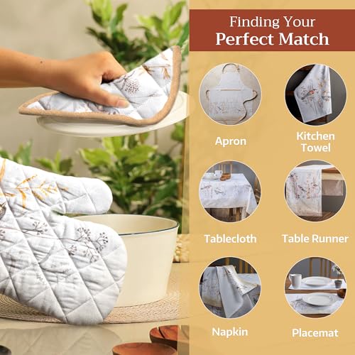 100% Cotton Oven Mitt & Pot Holder Set