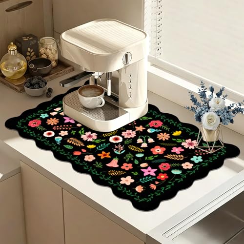 Scalloped Dish Drying Mats for Kitchen Counter