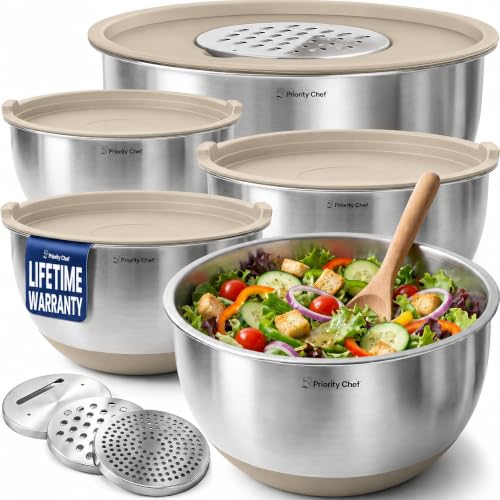 Stainless Steel Mixing Bowls with Lids Set
