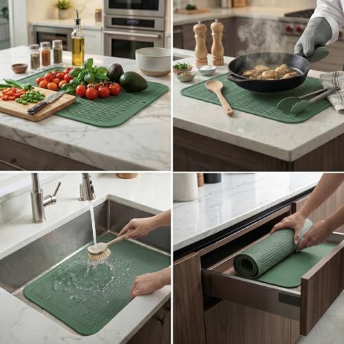 Silicone Dish Drying Mat for Multiple Usage