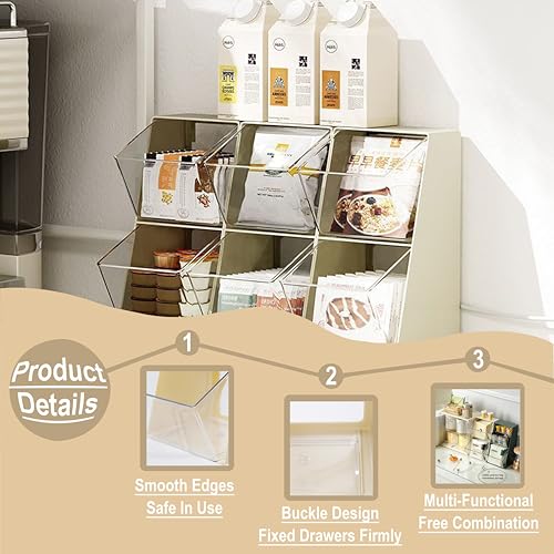 Acrylic Tea Bag & K Cup Organizer with 2 Transparent Drawers