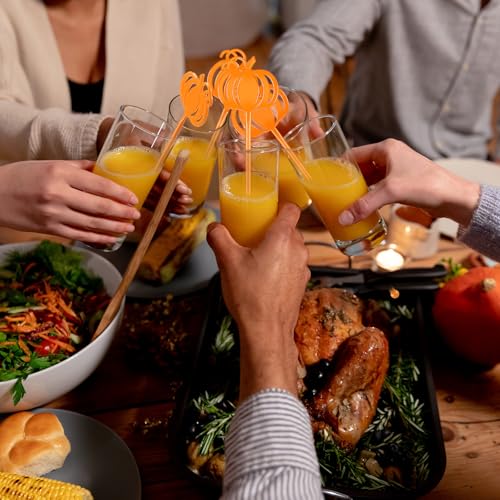 30 Pcs Fall Swizzle Sticks Plastic Coffee and Cocktail Stirrers Thanksgiving Wedding Drink Stirrers Cocktail Mixers for fall Autumn Party Tea Coffee Bar Decoration