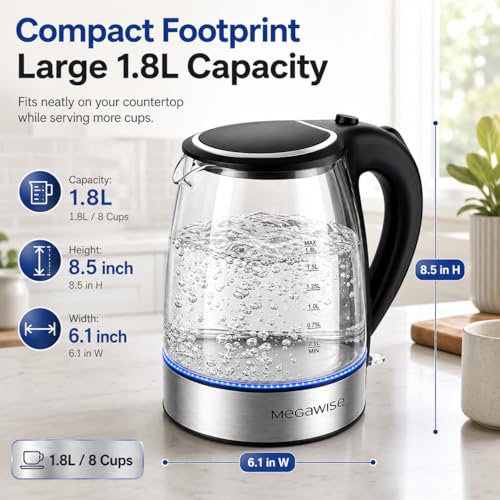 Electric Glass Kettle with Auto Shut
