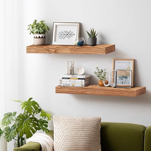 Solid Wood Floating Shelves (2 Count)