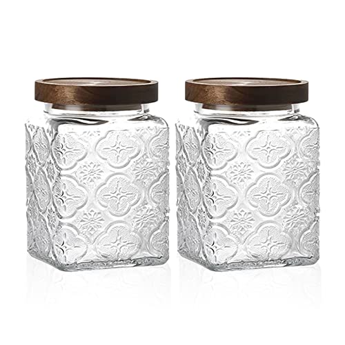 Vintage Glass Airtight Storage Jar Set of 2
