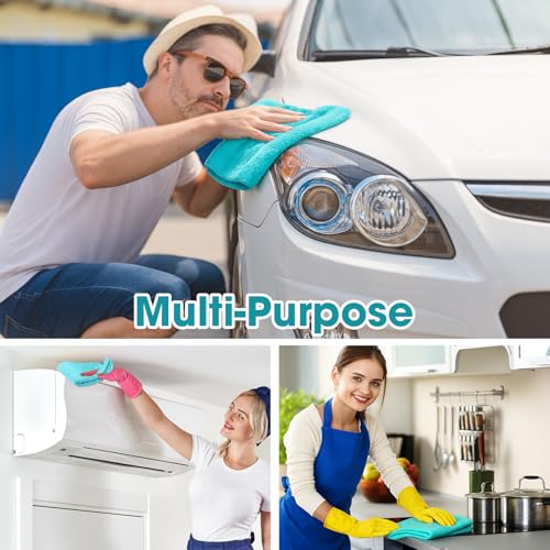30 Pcs 16 x 16 Inch Edgeless Microfiber Plush Towels for Cars Detailing Drying Wash Polishing Absorbent Cleaning Cloths (30 Count)