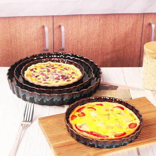 7 Inch Ceramic Pie Pan Quiche Dish 13.5 Ounces Baking Pan (2 Count)