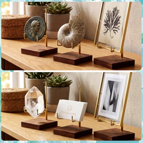 4 Pcs Rock Display Stand Wood Base (4 Count)