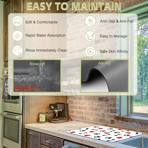 Dish Drying Mat for Kitchen Counter Absorbent Dish Coffee Mat 16"X24"