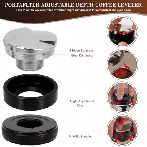 5 Pack Espresso Tamper Set 51mm with Espresso Tamping Station