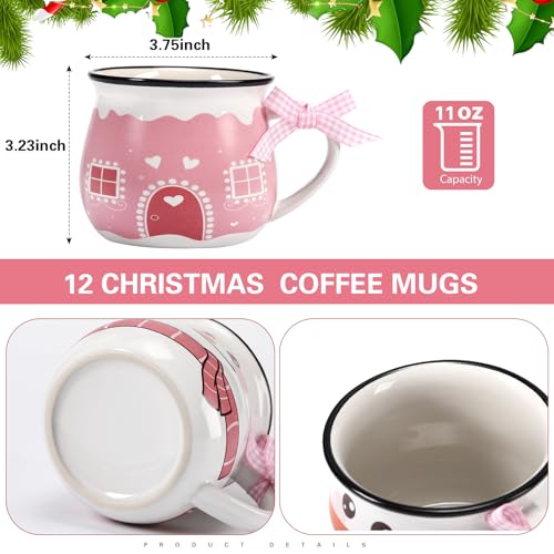 6 Set Christmas Coffee Mug Ceramic 12oz Hot Cocoa Cup (6 Count)