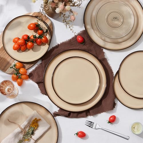 Ceramic 7.9 Inch Dinner Dessert Plates Set of 4 (4 Count)