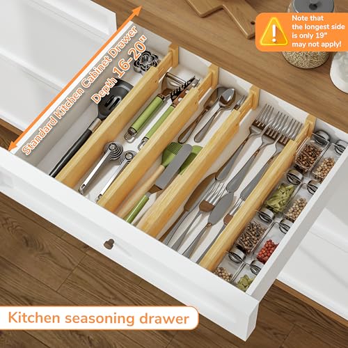 Bamboo Expandable Drawer Dividers (4 Count)
