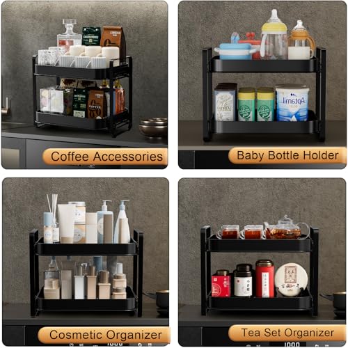 2 Tier Cup Drying Rack & Coffee Bar Accessories with Drying Tray