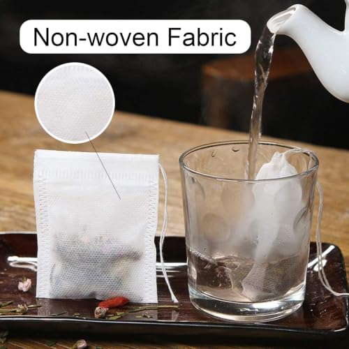 400 Pcs Tea Filter Bags Empty Tea Bags Drawstring Seal Tea Infusers Bag for Loose Leaf Tea (400 Count)