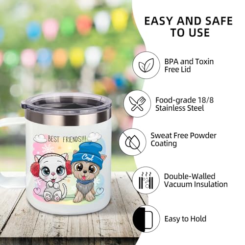 14oz sublimation Insulated Stainless Steel Coffee Mug with Lid Bulk 2 Pack (2 Count)