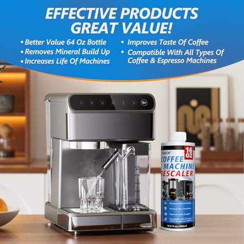4 Pack Coffee Machine Descaler Descaling Solution (64 Fl Oz)