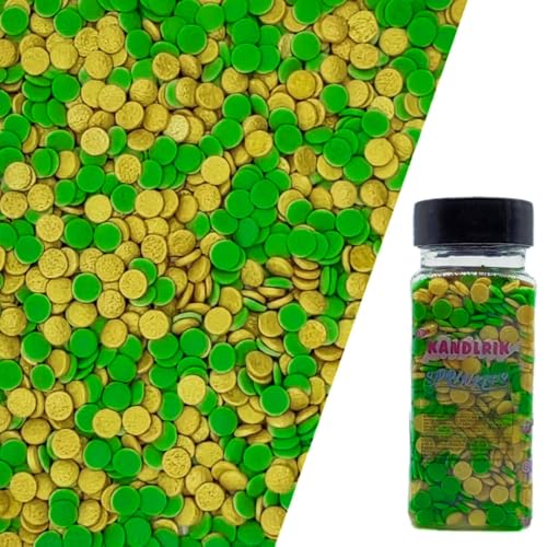 St. Patrick's Day Dark Green & Gold Sequins Edible Sprinkles Pastel Confetti Sequins Sprinkles Decorating Perfect for Cakes (3 Ounce)