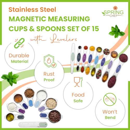 Magnetic Measuring Cups & Spoons Set of 15