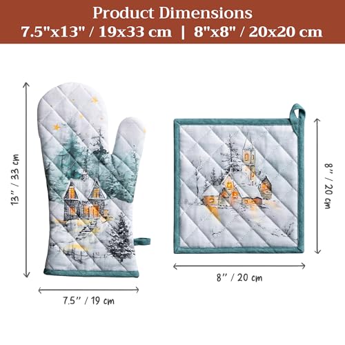 100% Cotton Oven Mitt & Pot Holder Set (2 Count)