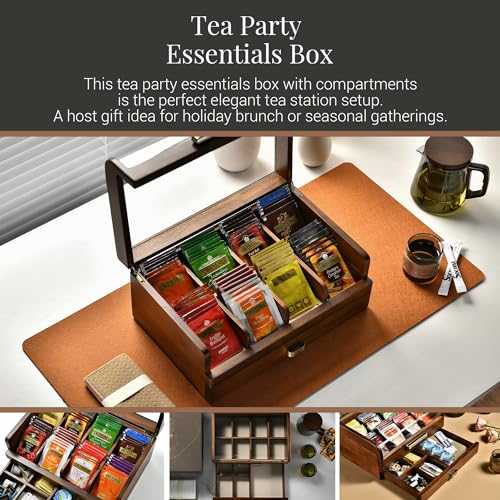Personalized Tea Organizer Box with Drawer