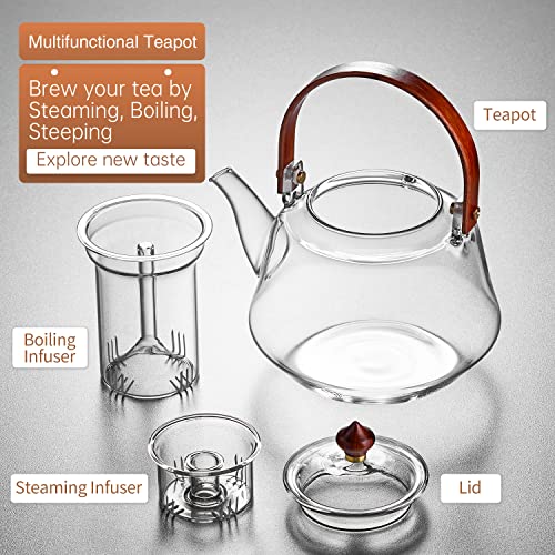 40oz Glass Teapot with Anti