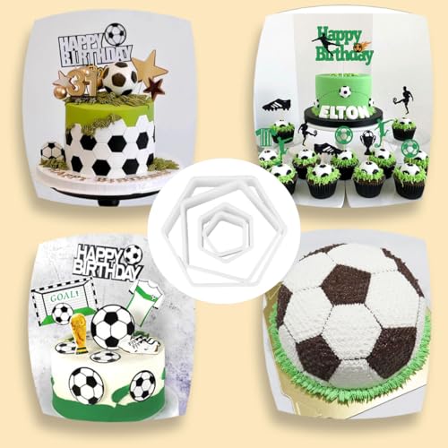 8 Pcs Soccer Ball Hexagon Cookie Cutter (8 Count)