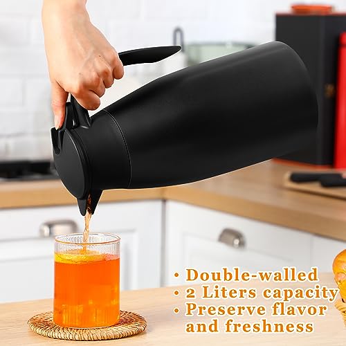 2 Pcs Thermal Coffee Carafe Insulated Stainless Steel Coffee Carafe for Hot Liquid Vacuum Thermal Pot Creamer Pitcher Dispenser with Brushes Keeping Hot Water Milk (2 Count)