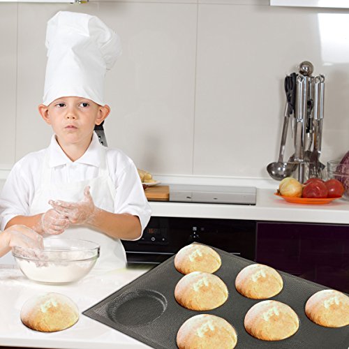 Silicone Hamburger Bread Forms Perforated Bakery Molds Non Stick Baking Sheets Fit Half Pan Size