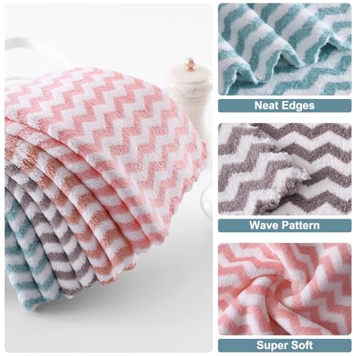 12 Pack Wave Coral Velvet Dish Cloths (12 Count)