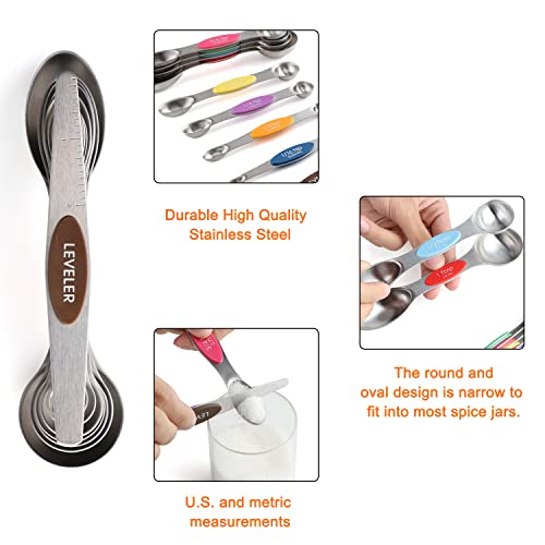 Magnetic Measuring Cups and Magnetic Measuring Spoons Set Stainless Steel