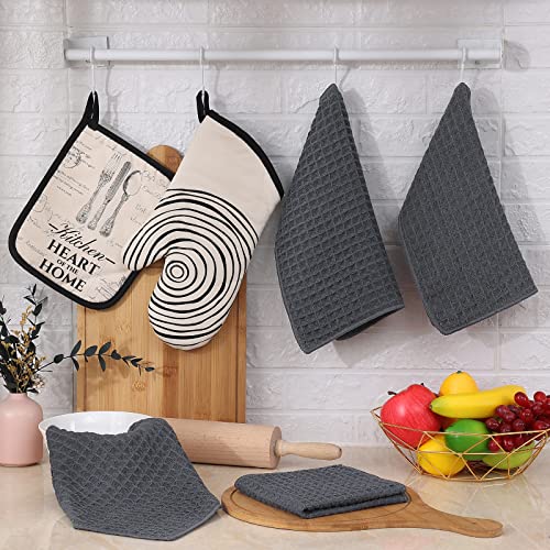 Microfiber Waffle Weave Kitchen Dish Cloths (6 Count)