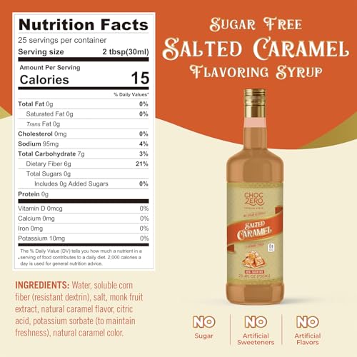 Sugar Free Salted Caramel Coffee Syrup (25.4 Fl Oz)
