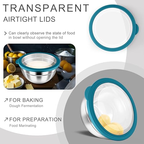 Mixing Bowls with Airtight Clear Lids (6 Count)