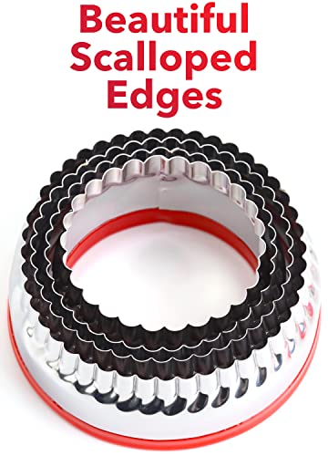 4 Pieces Fluted Round Cookie Cutters