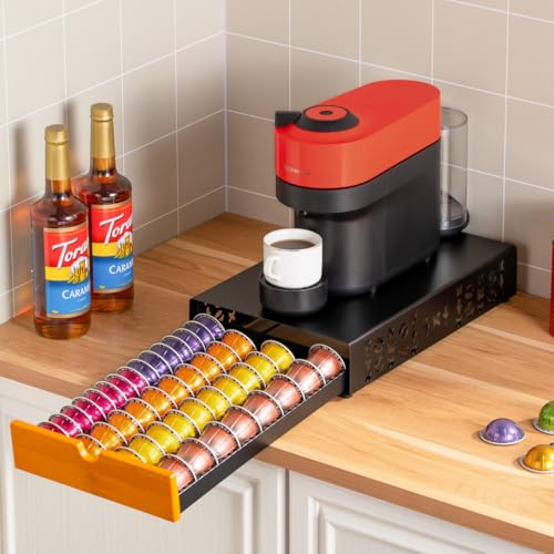 for Vertuo Pod Holder Coffee Pod Storage for Nespresso Pod Black Metal Fits All Size Vertuo Pods