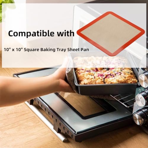 Square Silicone Baking Mats for 10 Inch Cake Pan