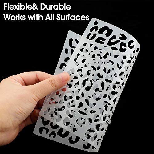 4 Pieces Leopard Cheetah Print Paint Stencil (4 Count)