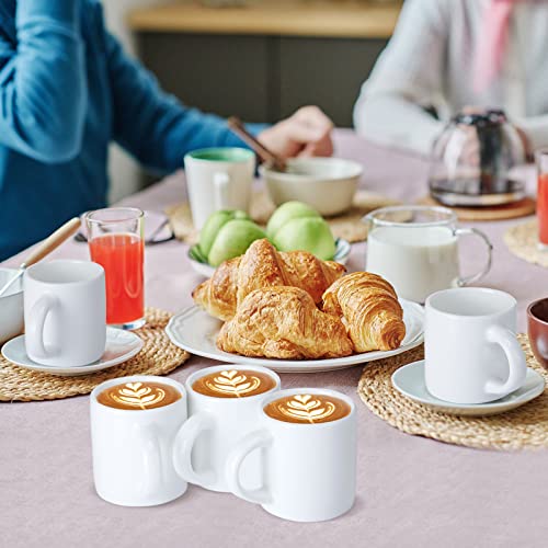 12 Pieces 3 oz Espresso Mugs Espresso Cups Mini Coffee Mugs with Handles Porcelain Coffee Cups Ceramic Smooth Demitasse for Tea Drinks Cocoa Milk Water