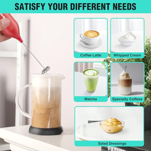 Handheld Rechargeable Milk Frother Wand with Stand