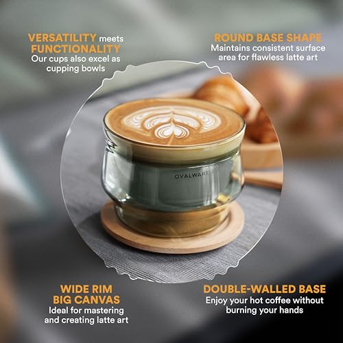 Double Wall Latte Art Cups 8.5oz (2 Count)
