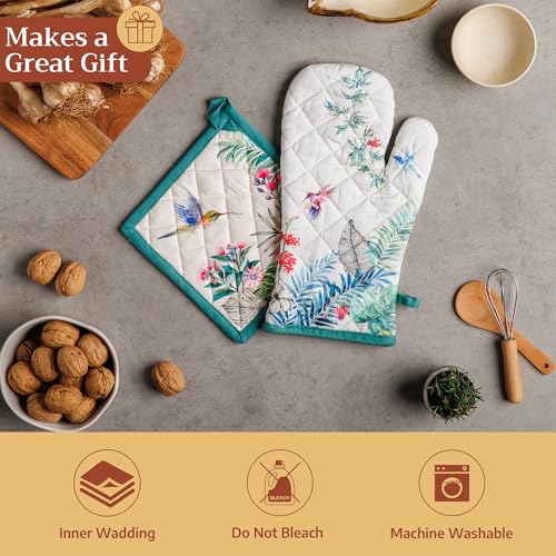 100% Cotton Oven Mitt & Pot Holder Set