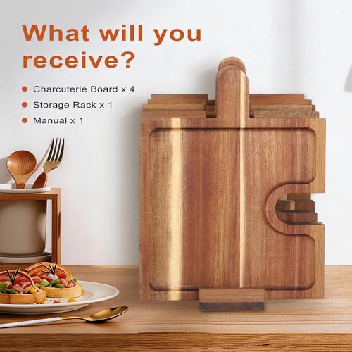 Wooden Charcuterie Boards Set of 4